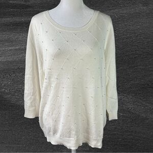 Elle Ivory Pearl Studded Sweater